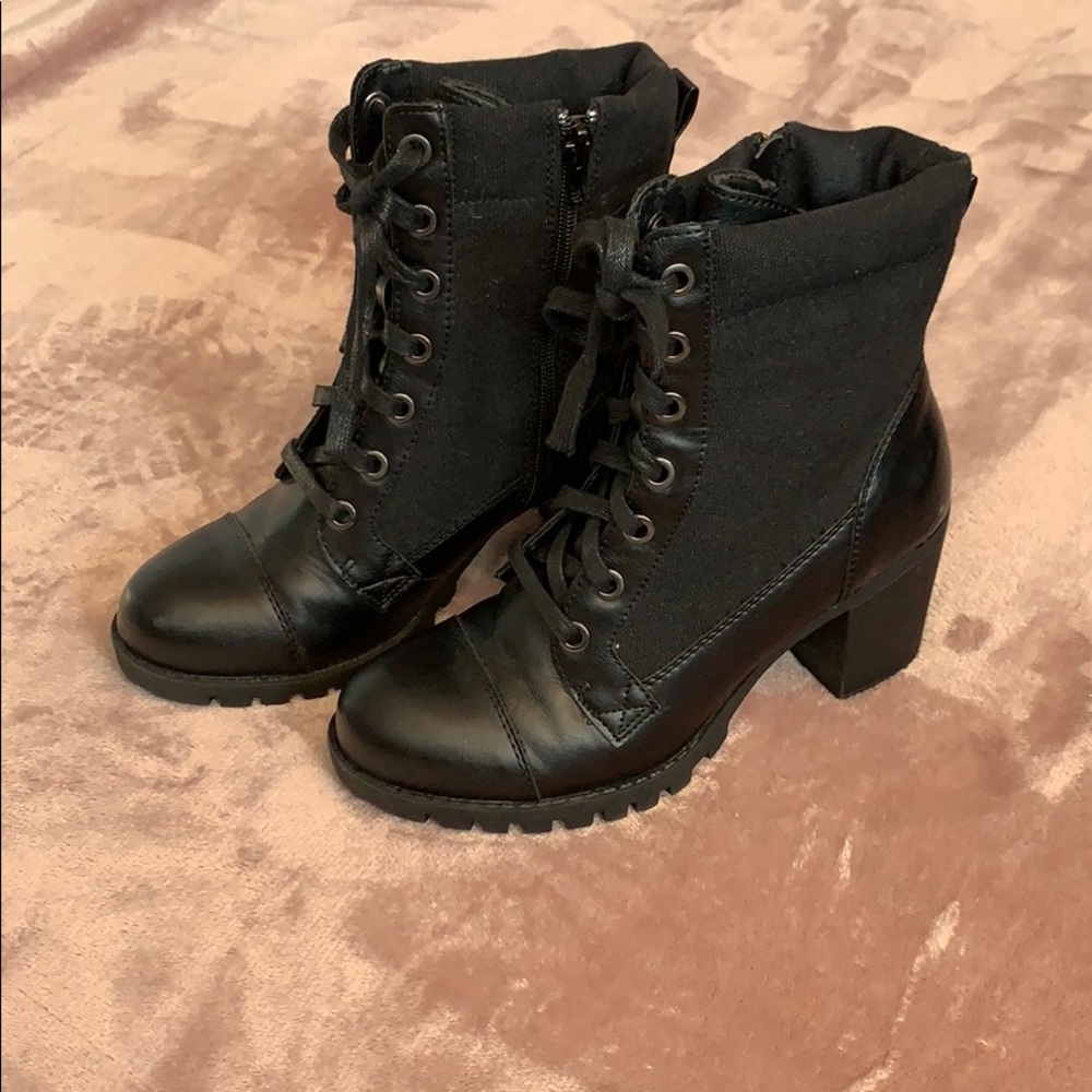 XOXO Black Canvas Booties